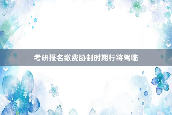 考研报名缴费胁制时期行将驾临