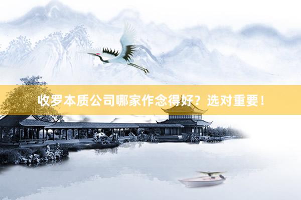 收罗本质公司哪家作念得好？选对重要！
